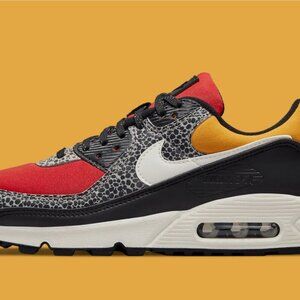 Women's Nike Air Max 90 SE Safari Multicolor Pollen Red Black